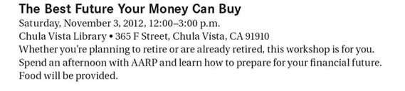 The best Future Your Money Can buy- Saturday-November 3rd from noon to 3 PM at Civic Center Branch Chula Vista Library 365 F Street Chula Vista 91910
