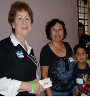 Grandmother getting information about AARP in Chula Vista