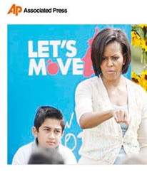 Lets Move - First lady Michellle Obama in San Diego with Ruben Abazari