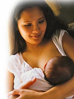 Mother breastfeding her baby
