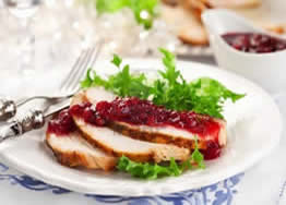 turkey with cranberry sauce