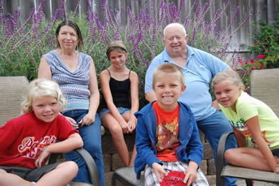 Jeanne and Larry Salvadori with their grandchildren-from left- Kaylie- 7- Mariah- 10- Brayden- 5 and Dylan- 8